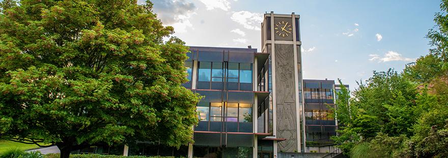 Demaray Hall in early fall